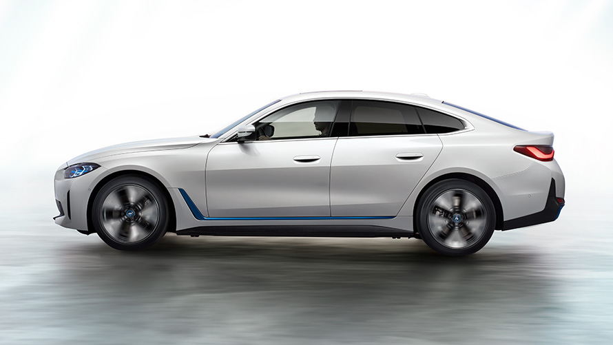 BMW i4 2021 G26 mynd 3 BMW i4 2021 G26 eingöngu rafknúinn Gran Coupé rafbíll Sviðsmynd 3