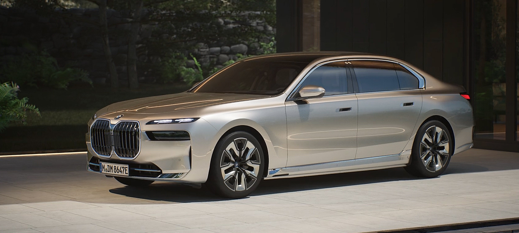 BMW i7 Sedan G70, myndbrot um helstu atriði ytra byrðis BMW i7 Sedan G70 BMW Individual oxíðgrásanseraður, myndbrot um helstu atriði ytra byrðis