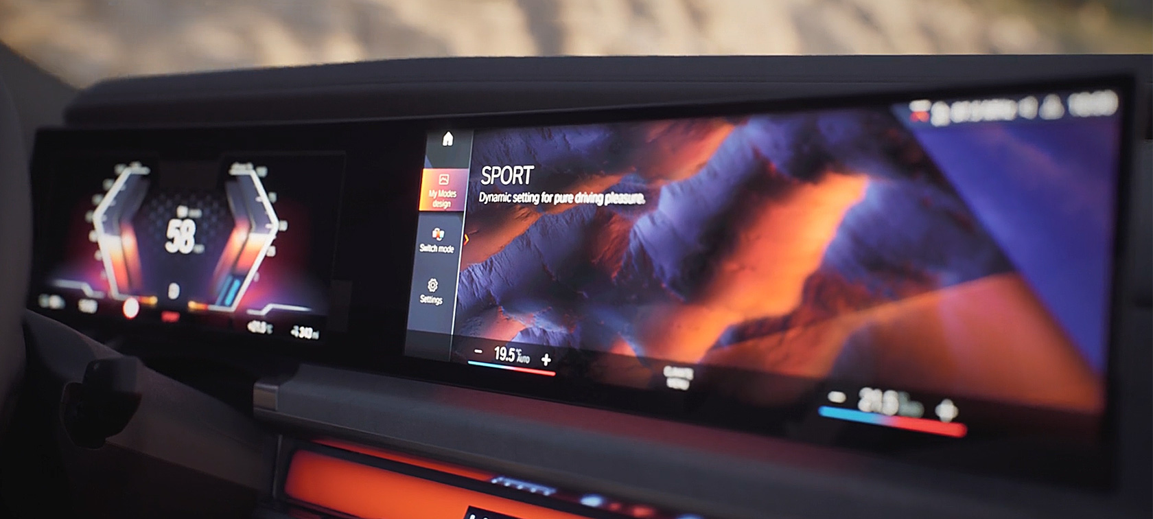 BMW i7 Sedan G70, myndbrot um My Modes Innanrými BMW i7 Sedan G70, myndbrot með My Modes