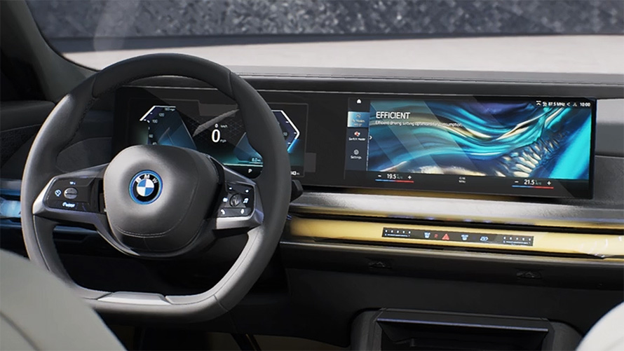BMW i7 Sedan G70, myndbrot um Smart Interior BMW i7 Sedan G70, myndbrot með Smart Interior