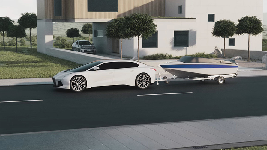 Eftirvagnsaðstoð BMW. BMW XM akstursaðstoð Eftirvagnsaðstoð