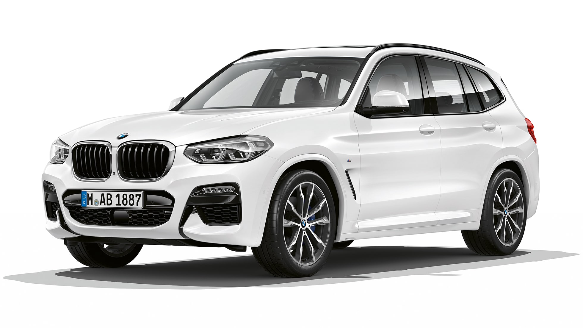 BMW X3 M40i, M Sport-útfærsla, skásett sjónarhorn á framhluta BMW X3 M40i, M Sport-útfærsla, skásett sjónarhorn á framhluta