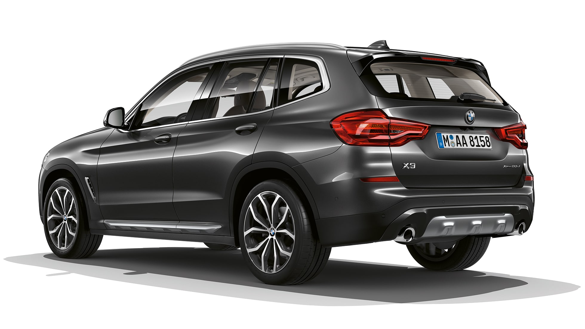 BMW X3 M40i, xLine-útfærsla, skásett sjónarhorn á afturhluta BMW X3 M40i, xLine-útfærsla, skásett sjónarhorn á afturhluta