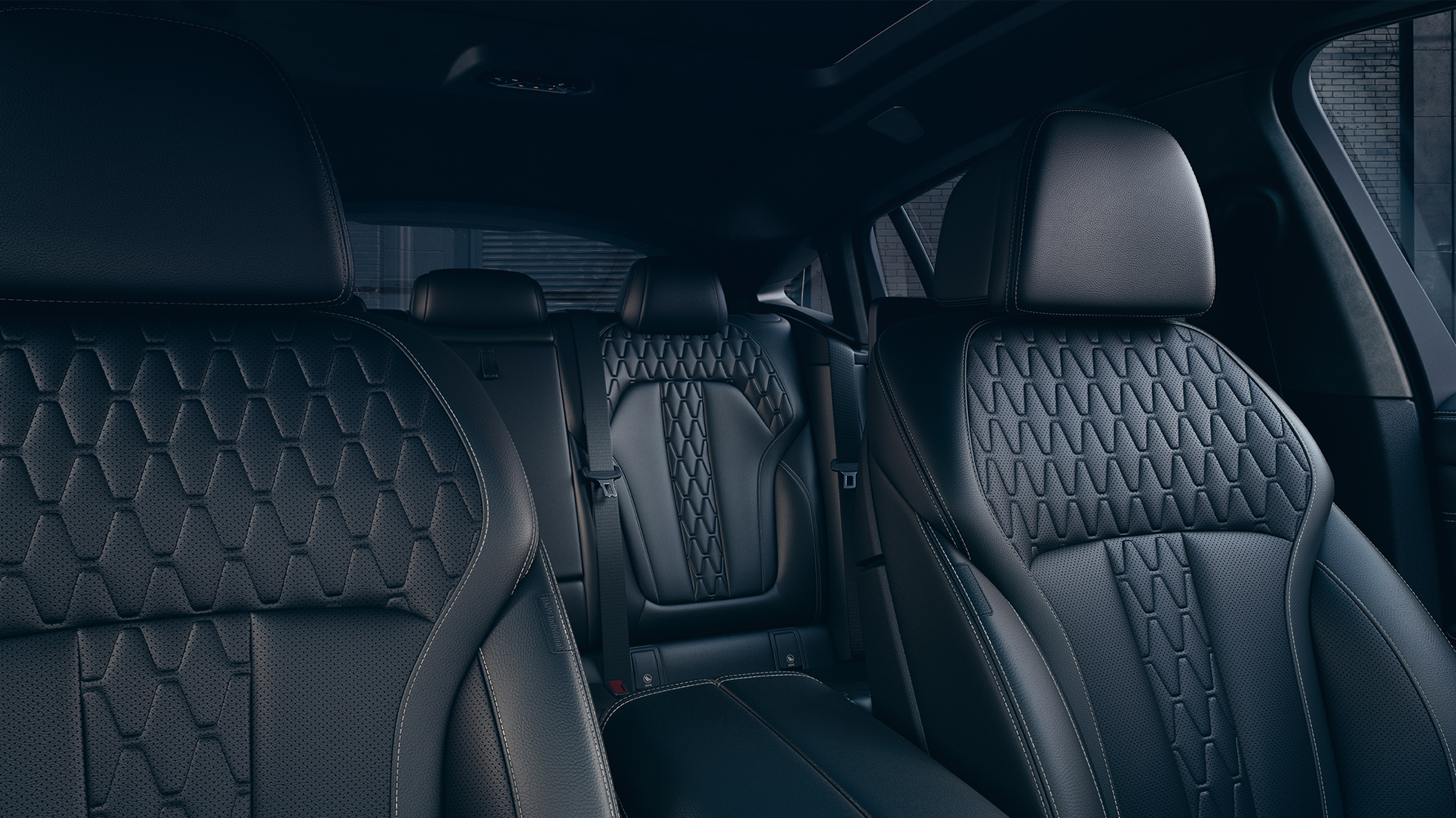 Áklæði BMW X6. Innanrými BMW X6 með áherslu á áklæði.