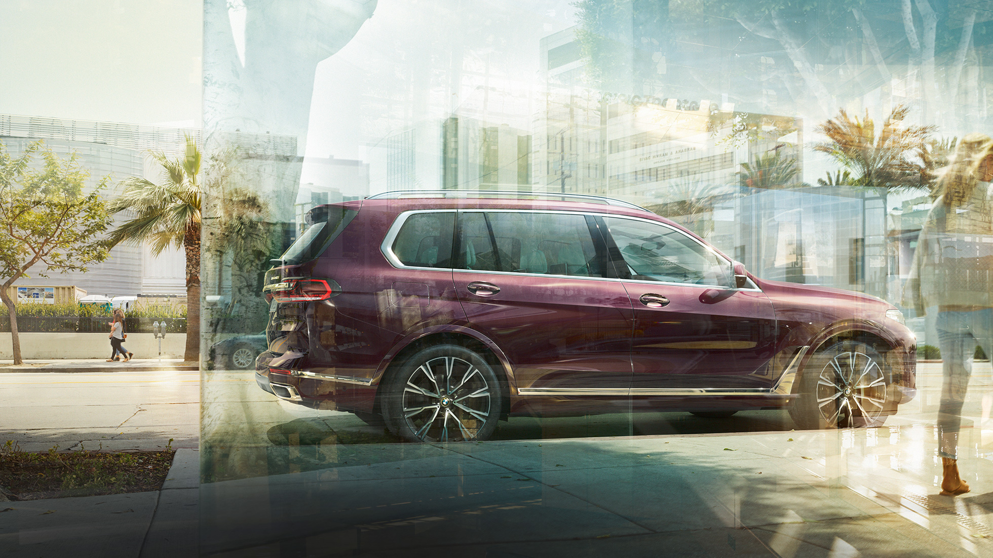 BMW Individual X7 xDrive40i, frá hlið Kyrrstæður Ametrin-sanseraður BMW X7 frá hlið