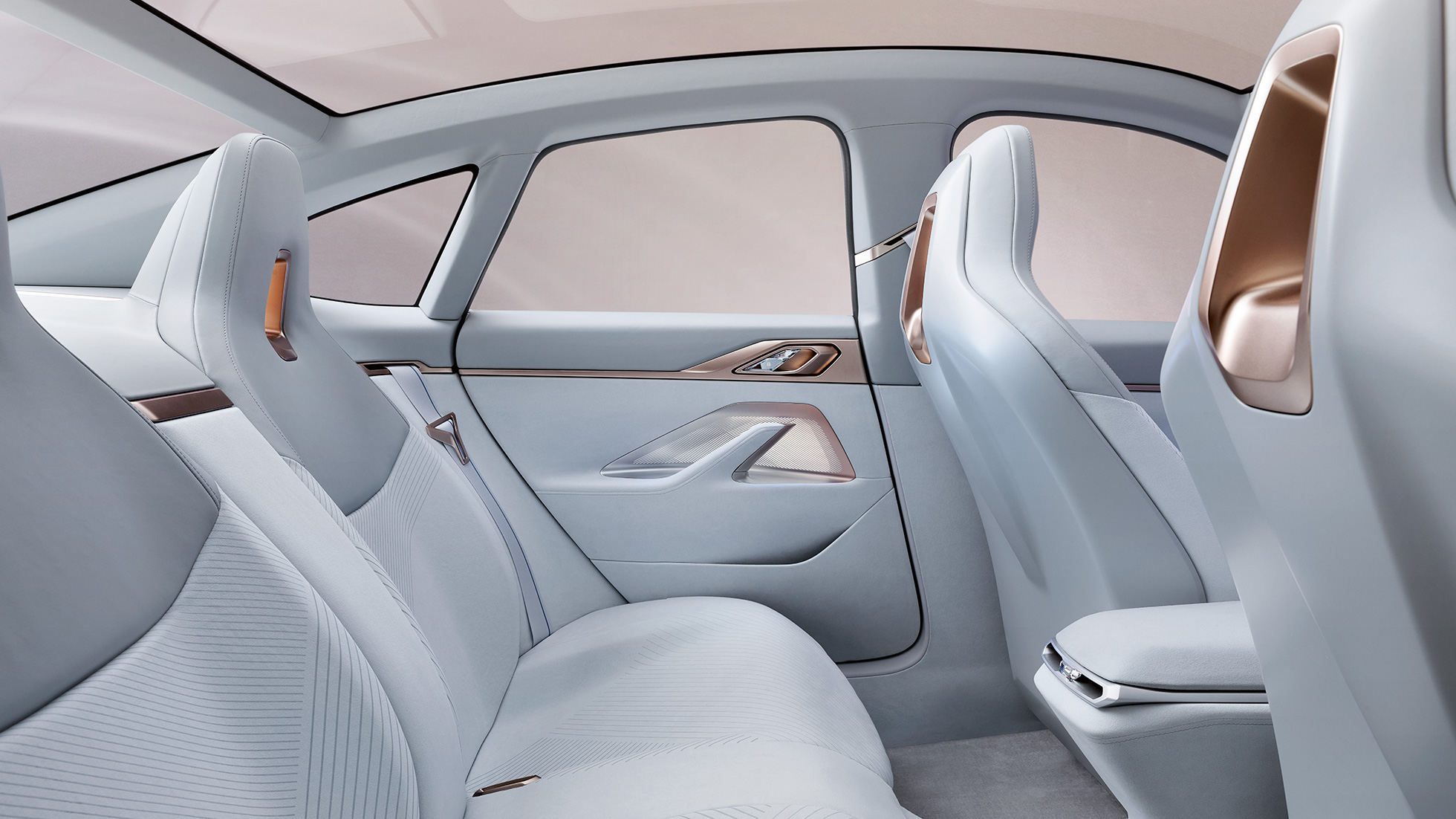 Innanrými BMW Concept i4 2020 G26 3 Innanrými BMW Concept i4 2020 G26-rafbíls 3, rafknúinn BMW Gran Coupé