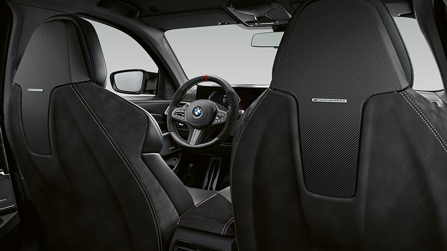 BMW M Performance-bakstoð Nærmynd af BMW M Performance-bakstoð
